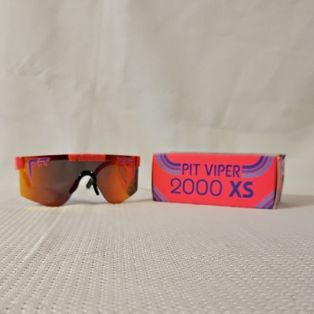 Pit Viper 2000 XS Sunglasses - Red Orange Mirror with Pink Accents - Picture 3 of 4